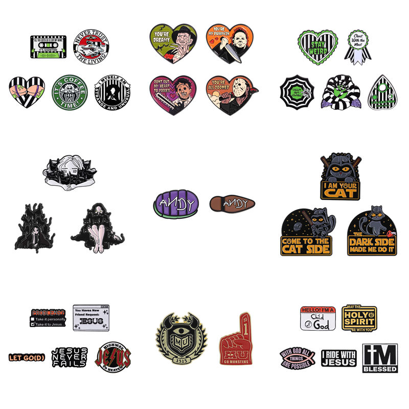 Science Buddies - Gothic Punk Quotes Enamel Pins Dark