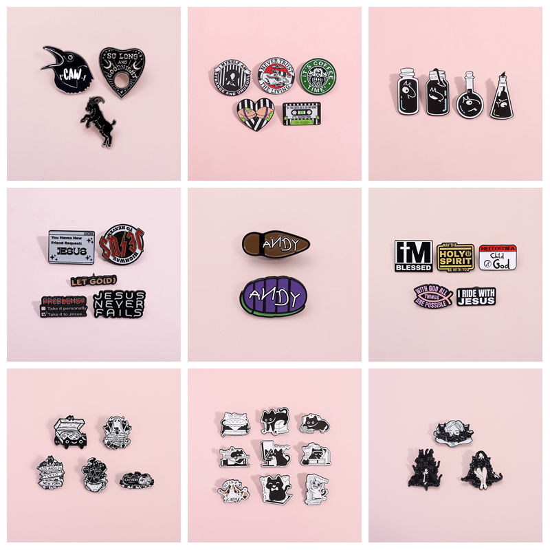 Gothic Punk Quotes Enamel Pins - Science Buddies ulasan dan harga