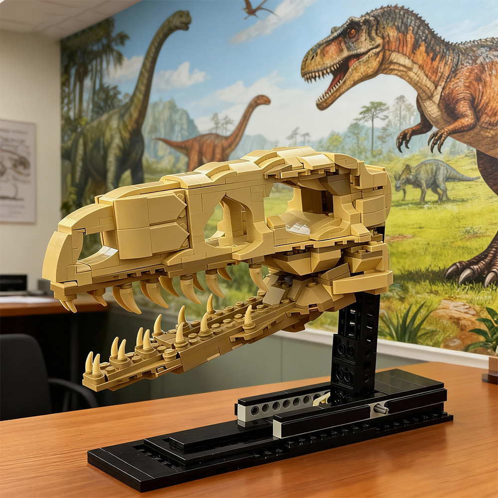 MOC Velociraptor Fossil Skull  - Fossil Replica Display ulasan dan harga