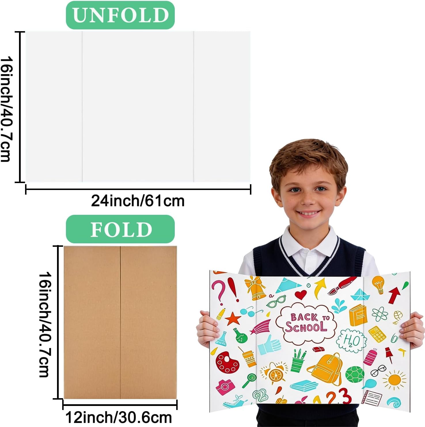 Trifold Poster Board 24x16 Inc - Science Project ulasan dan harga