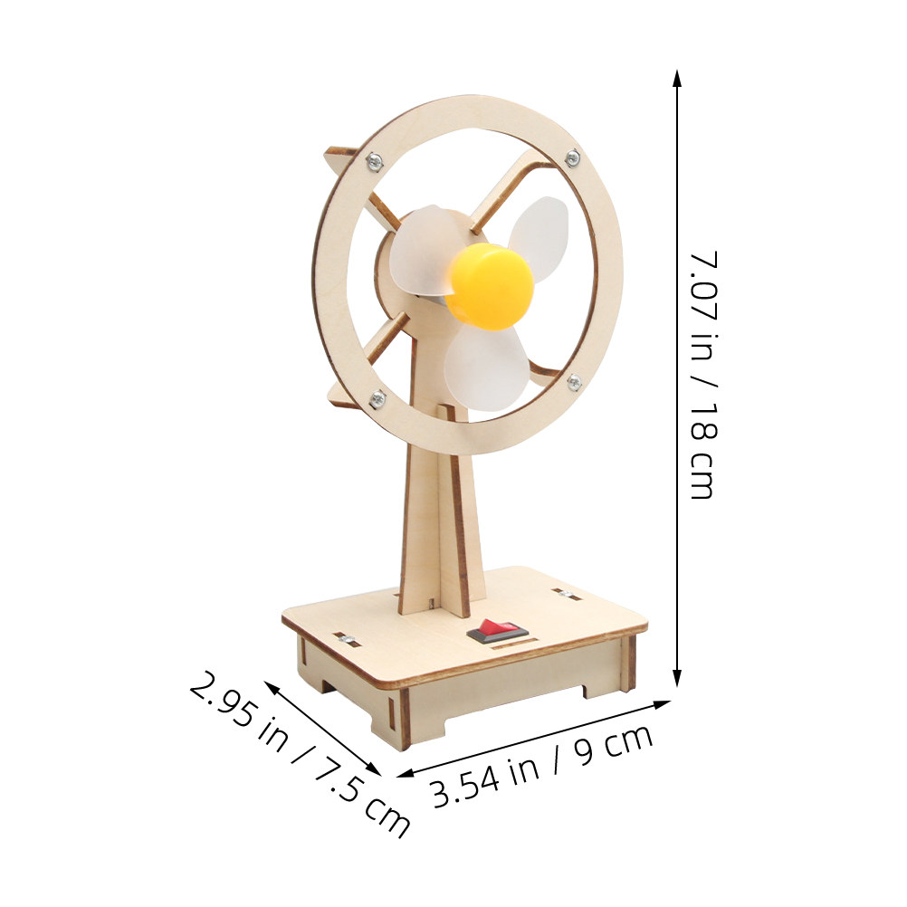 1Set Wooden Fan DIY Assembly M - Science Toys Diy ulasan dan harga