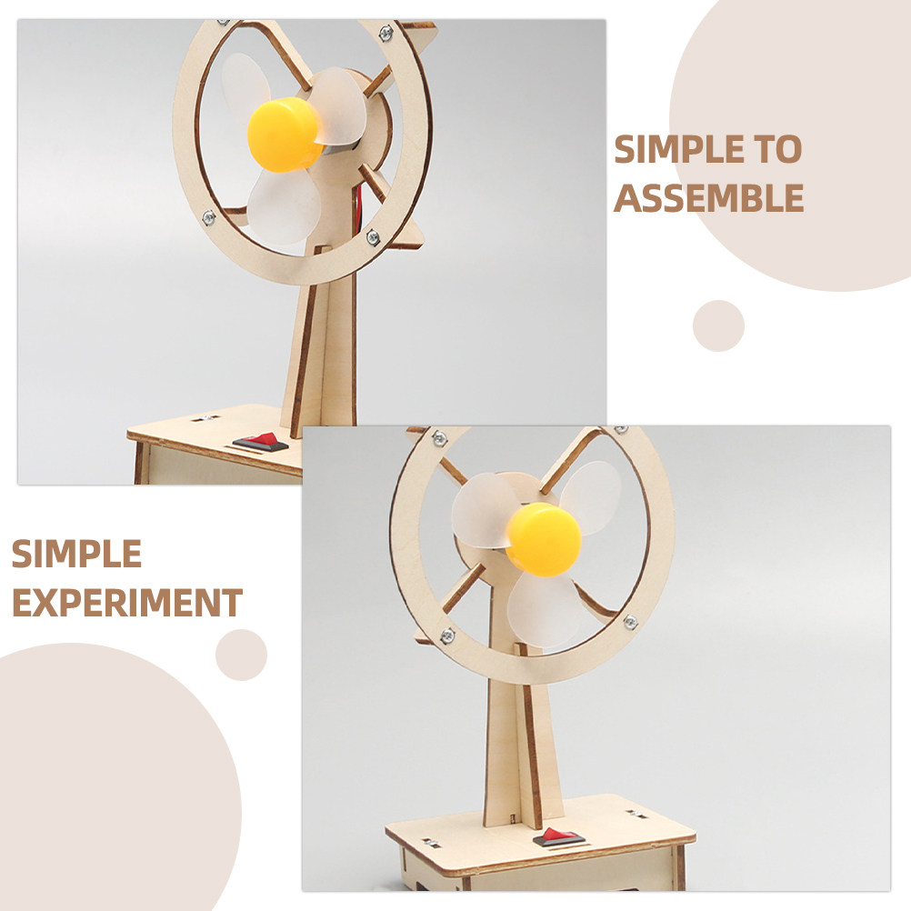 1Set Wooden Fan DIY Assembly M - Science Toys Diy ulasan dan harga