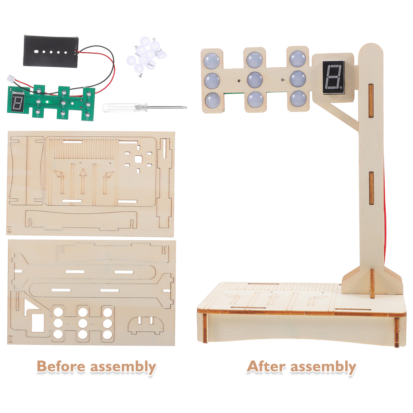 1Set DIY Traffic Signal Light  - Science Project ulasan dan harga