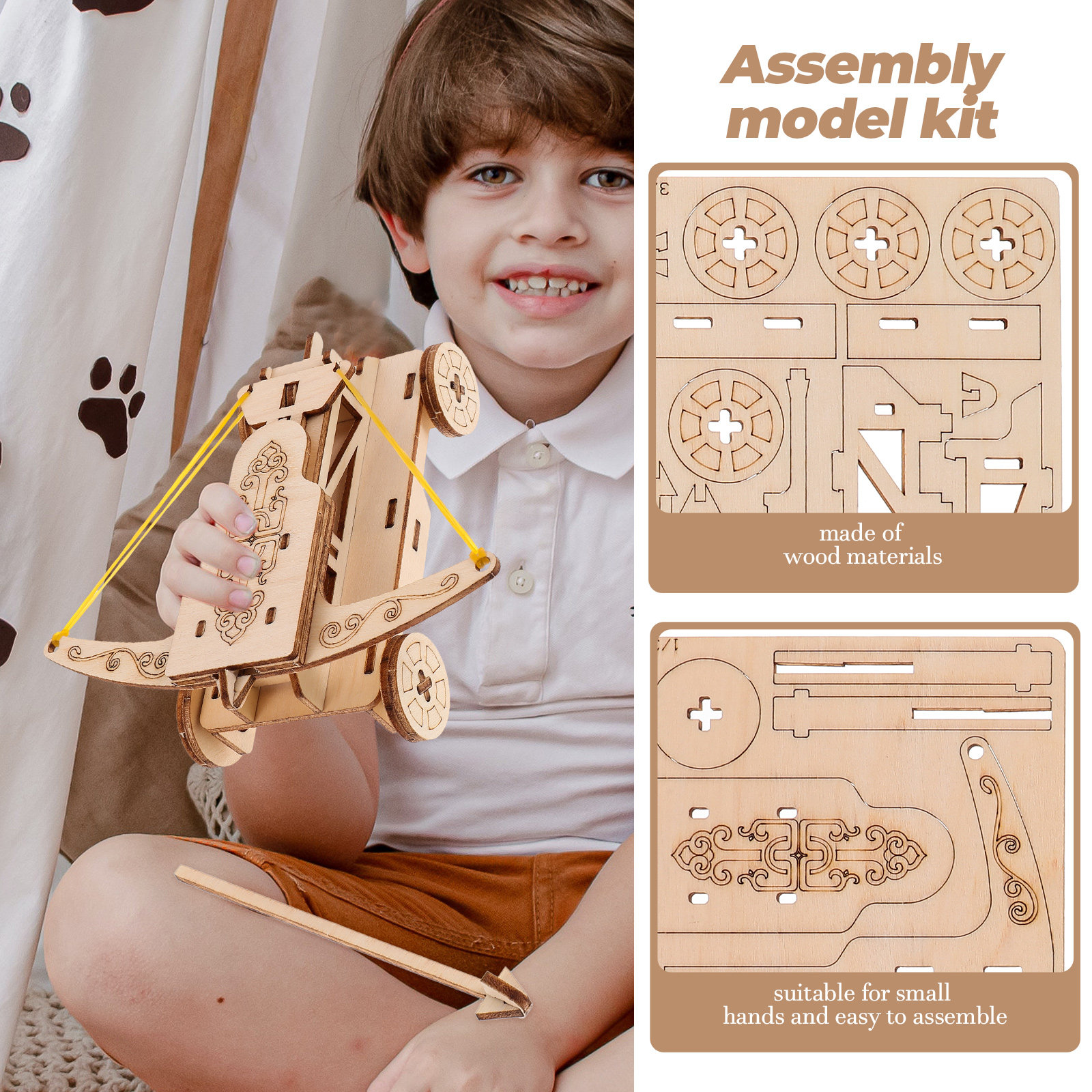 1Set Wooden Catapult Chariot D - Science Project ulasan dan harga
